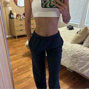 Brandy Melville Navy Blue Rosa Cuffed Sweatpants (OS)